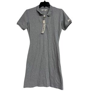 NWT Glowny Heritage Melange Grey Short Sleeve Polo Mini Dress Small